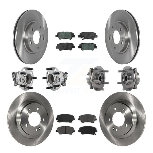 Hub Bearings Disc Brake Rotors And Pads Front Rear Kit (10Pc) For Hyundai Ioniq