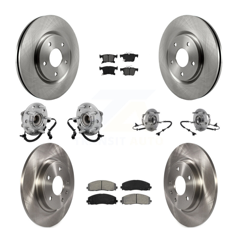 Hub Bearing Brake Rotor Pads Front Rear Kit (10Pc) For Chrysler Pacifica Voyager