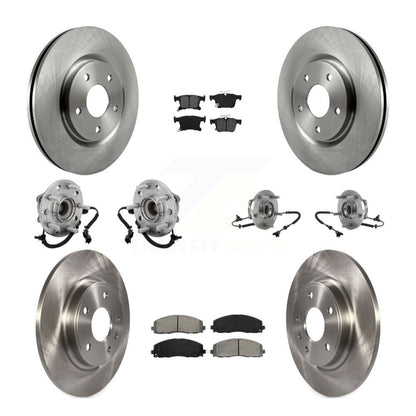 Hub Bearing Brake Rotor Pads Front Rear Kit (10Pc) For Chrysler Pacifica Voyager