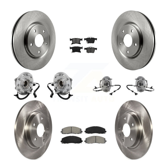 Hub Bearing Brake Rotor Pads Front Rear Kit (10Pc) For Chrysler Pacifica Voyager