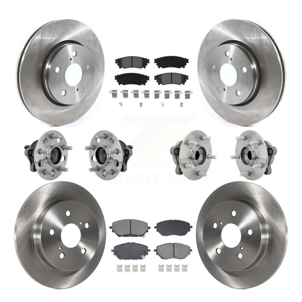 Hub Bearings Disc Brake Rotors And Pads Front Rear Kit (10Pc) For Toyota C-HR