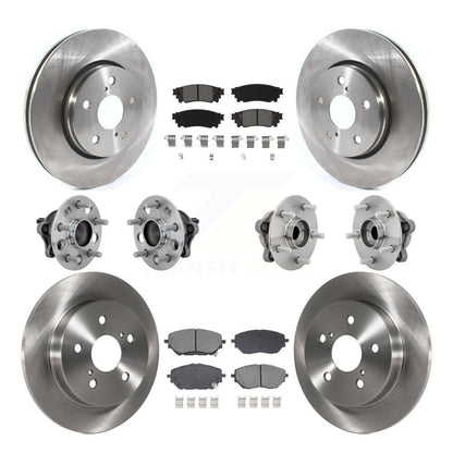 Hub Bearings Disc Brake Rotors And Pads Front Rear Kit (10Pc) For Toyota C-HR