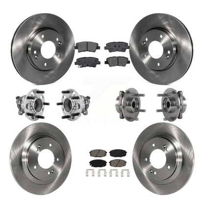 Hub Bearing Disc Brake Rotor & Pads Front Rear Kit (10Pc) For Hyundai Elantra GT