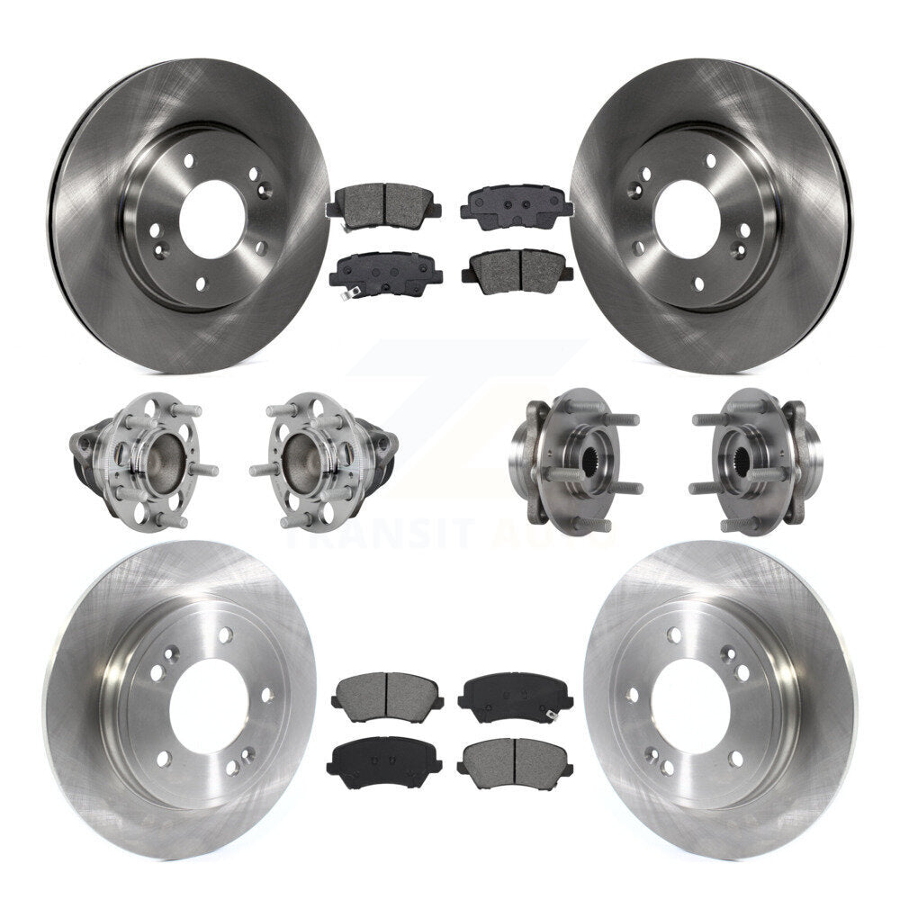 Hub Bearing Disc Brake Rotor And Pads Front Rear Kit (10Pc) For Hyundai Veloster