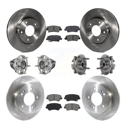 Hub Bearing Disc Brake Rotor And Pads Front Rear Kit (10Pc) For Hyundai Veloster