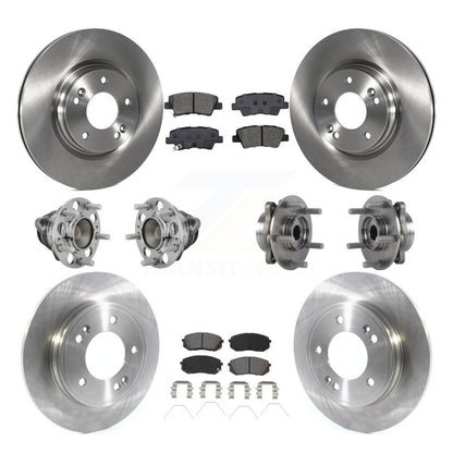 Hub Bearing Brake Rotor Pad Front Rear Kit (10Pc) For Kia Forte Hyundai Veloster