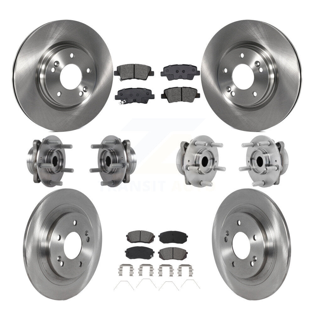 Hub Bearing Disc Brake Rotor Pad Front Rear Kit (10Pc) For 2022 Hyundai Kona AWD