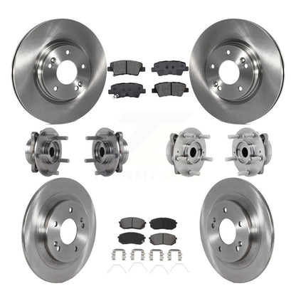 Hub Bearing Disc Brake Rotor Pad Front Rear Kit (10Pc) For 2022 Hyundai Kona AWD