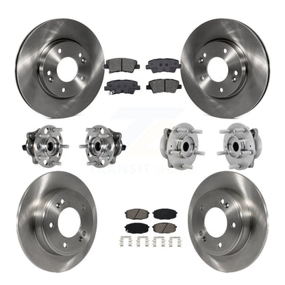 Hub Bearing Brake Rotor Pad Front Rear Kit (10Pc) For Hyundai Kona FWD with 2.0L