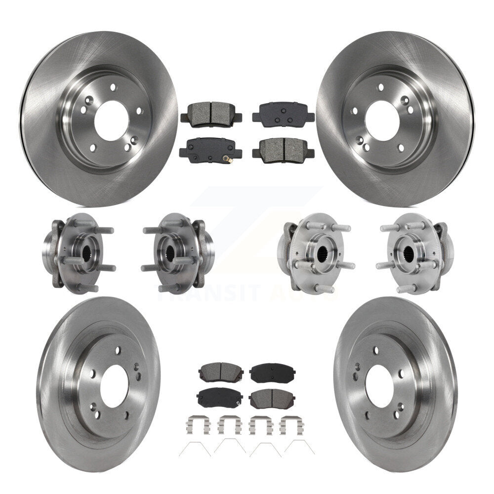Hub Bearings Disc Brake Rotors And Pads Front Rear Kit (10Pc) For Kia Seltos