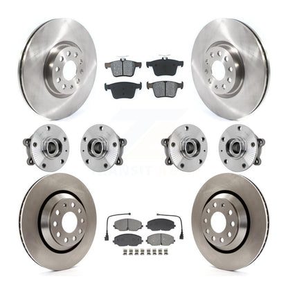 Hub Bearing Brake Rotor Pad Front Rear Kit (10Pc) For Volkswagen Atlas Cross AWD