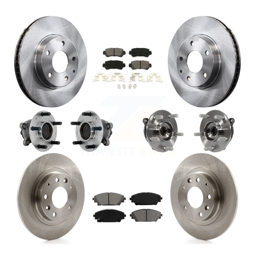 Hub Bearing Brake Rotor & Pad Front Rear Kit (10Pc) For 2016-2018 Mazda CX-3 FWD