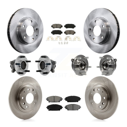 Hub Bearing Brake Rotor & Pad Front Rear Kit (10Pc) For 2016-2018 Mazda CX-3 FWD