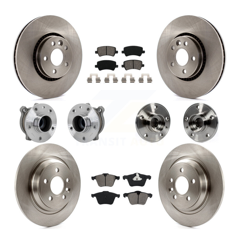 Hub Bearings Disc Brake Rotors And Pads Front Rear Kit (10Pc) For Volvo S60 V70