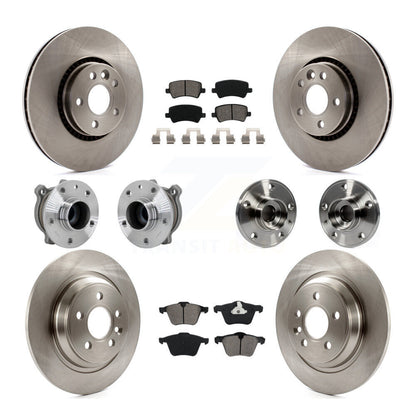 Hub Bearings Disc Brake Rotors And Pads Front Rear Kit (10Pc) For Volvo S60 V70