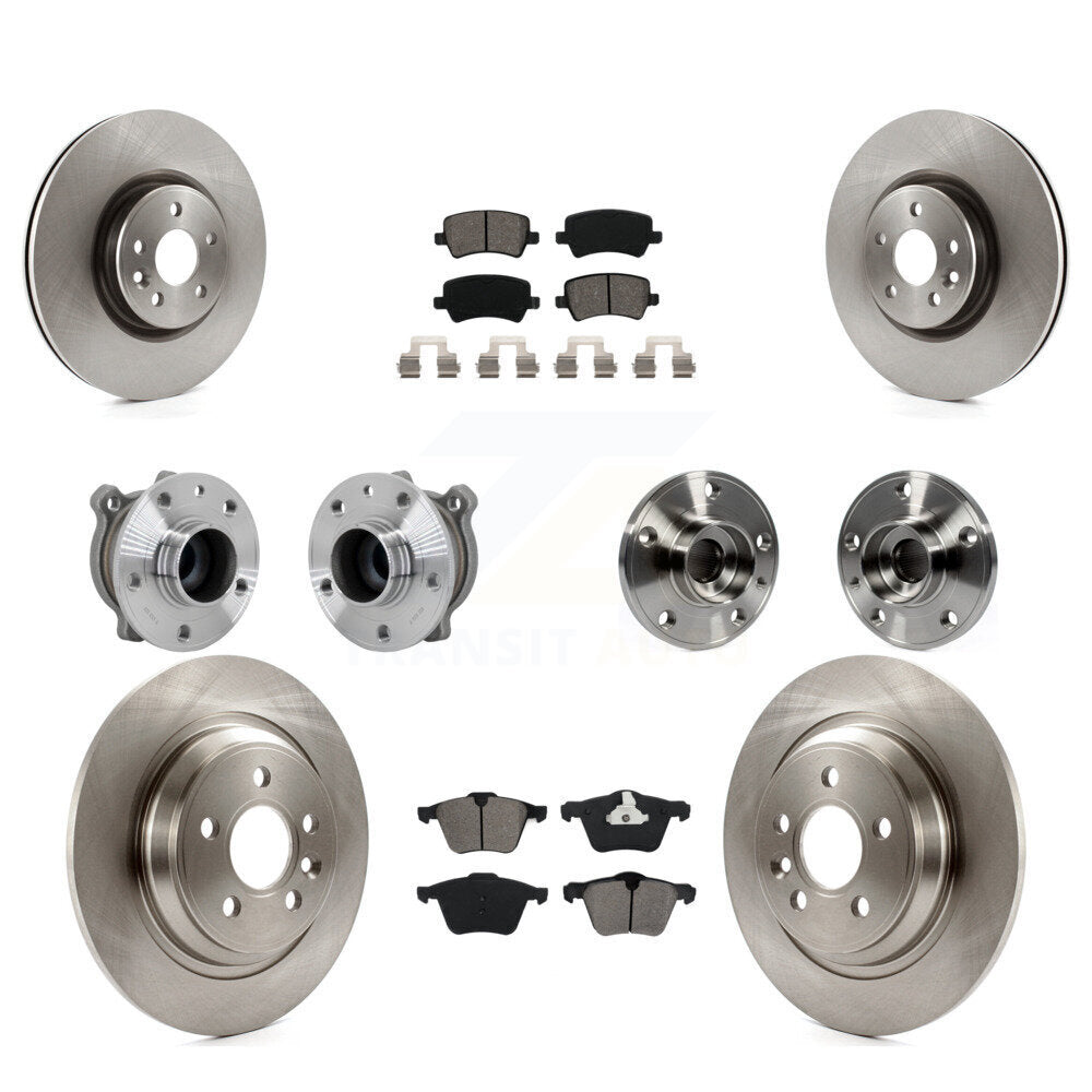 Hub Bearings Disc Brake Rotors And Pads Front Rear Kit (10Pc) For Volvo S60 V70