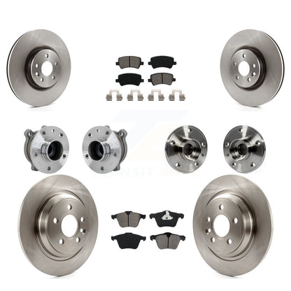 Hub Bearings Disc Brake Rotors And Pads Front Rear Kit (10Pc) For Volvo S60 V70