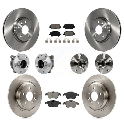 Hub Bearing Brake Rotor & Pads Front Rear Kit (10Pc) For 2013-2014 Volvo S60 FWD