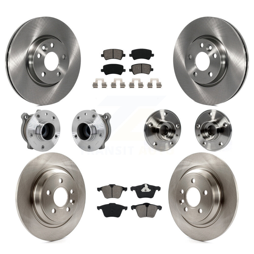 Hub Bearings Disc Brake Rotors And Pads Front Rear Kit (10Pc) For Volvo V70