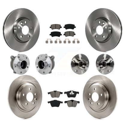 Hub Bearings Disc Brake Rotors And Pads Front Rear Kit (10Pc) For Volvo V70