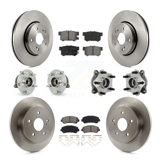 Hub Bearing Brake Rotor & Pad Front Rear Kit (10Pc) For 10-13 Suzuki Kizashi AWD