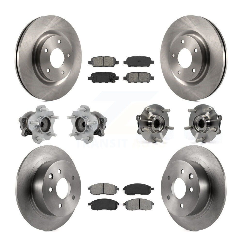 Hub Bearings Disc Brake Rotors And Pads Front Rear Kit (10Pc) For Nissan Juke