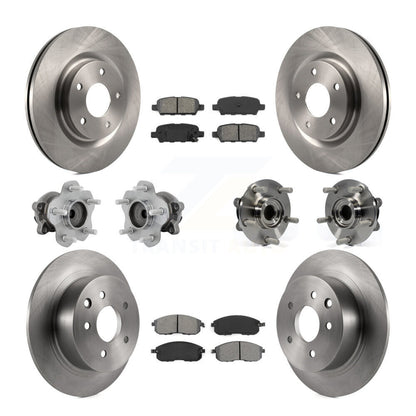 Hub Bearings Disc Brake Rotors And Pads Front Rear Kit (10Pc) For Nissan Juke