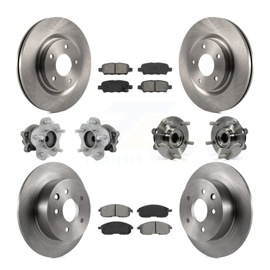 Hub Bearings Disc Brake Rotors And Pads Front Rear Kit (10Pc) For Nissan Juke