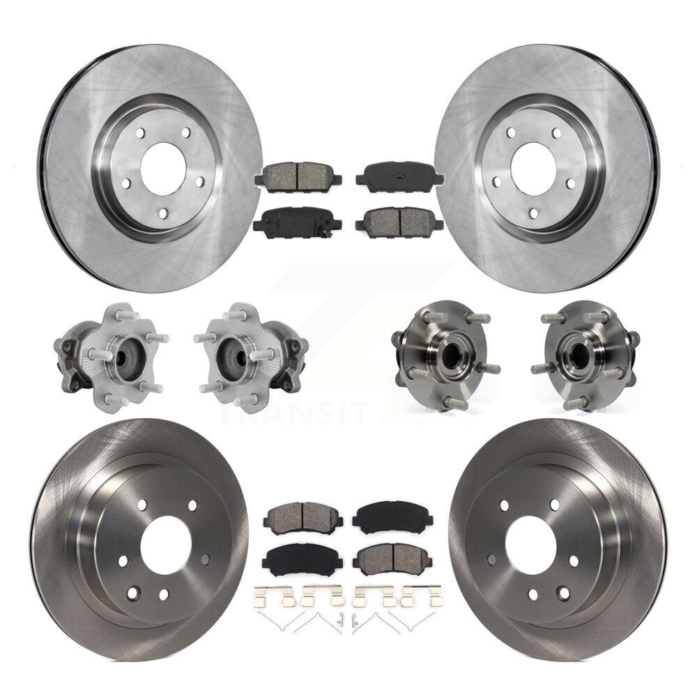 Hub Bearings Disc Brake Rotors And Pads Front Rear Kit (10Pc) For Nissan Juke