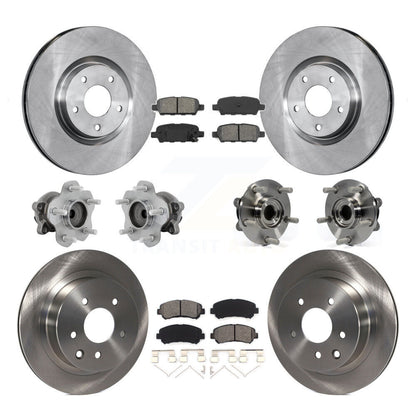 Hub Bearings Disc Brake Rotors And Pads Front Rear Kit (10Pc) For Nissan Juke