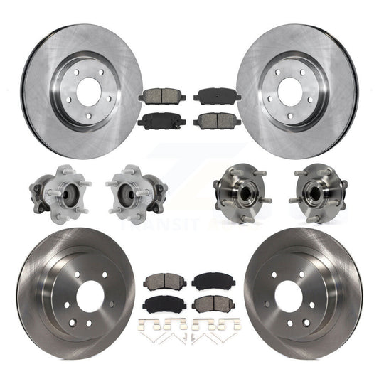 Hub Bearings Disc Brake Rotors And Pads Front Rear Kit (10Pc) For Nissan Juke