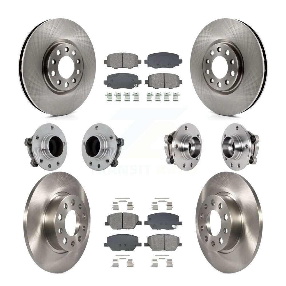 Hub Bearing Brake Rotor & Pads Front Rear Kit (10Pc) For Jeep Renegade Fiat 500X