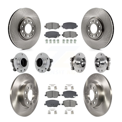 Hub Bearing Brake Rotor & Pads Front Rear Kit (10Pc) For Jeep Renegade Fiat 500X