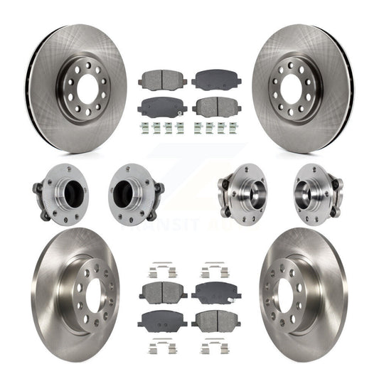 Hub Bearing Brake Rotor & Pads Front Rear Kit (10Pc) For Jeep Renegade Fiat 500X