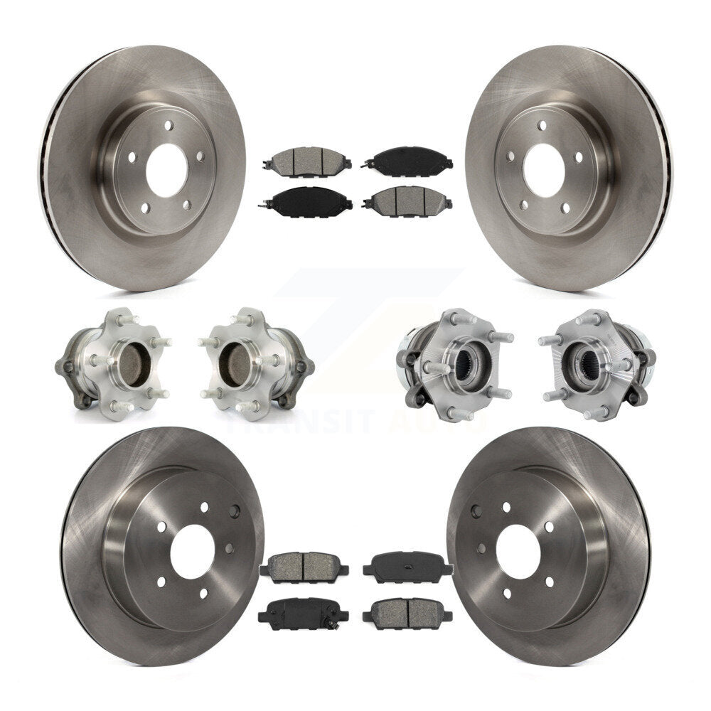Hub Bearing Disc Brake Rotor And Pad Front Rear Kit (10Pc) For Nissan Murano FWD