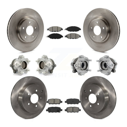 Hub Bearing Disc Brake Rotor And Pad Front Rear Kit (10Pc) For Nissan Murano FWD