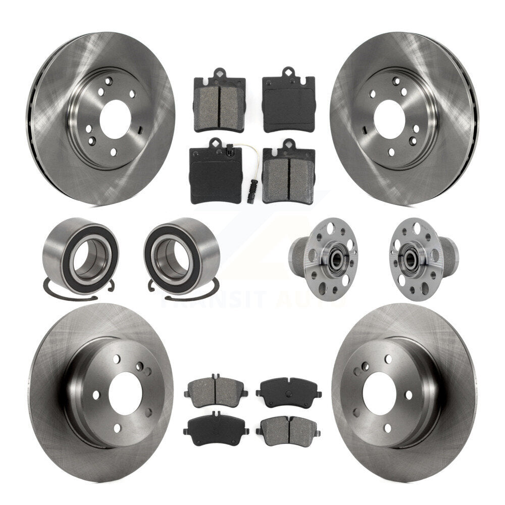 Hub Bearing Brake Rotor & Pads Shoe Front Rear Kit (10Pc) For Mercedes-Benz C350