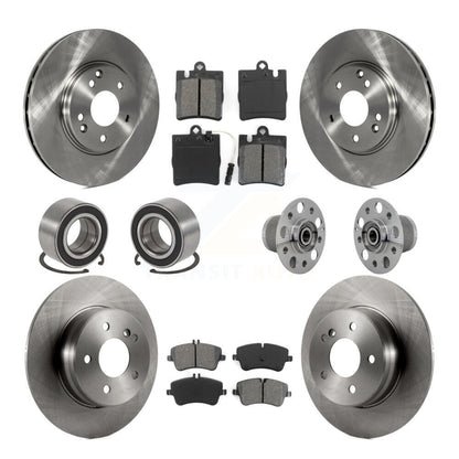 Hub Bearing Brake Rotor & Pads Shoe Front Rear Kit (10Pc) For Mercedes-Benz C350