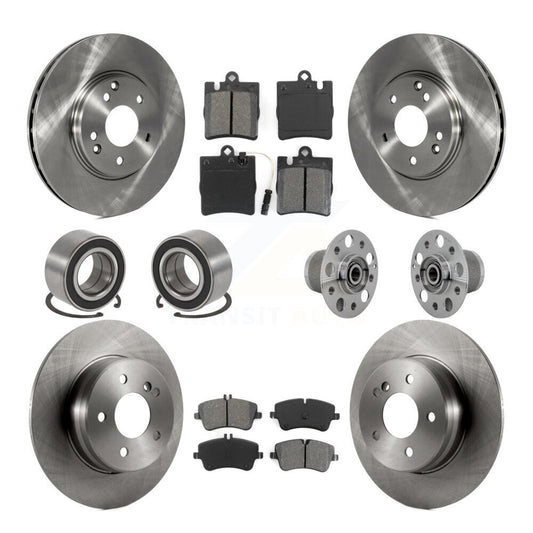 Hub Bearing Brake Rotor & Pads Shoe Front Rear Kit (10Pc) For Mercedes-Benz C350
