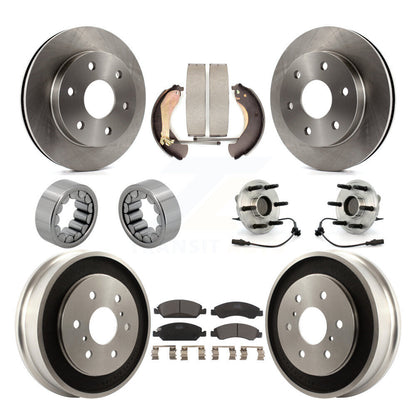 Hub Bearing Disc Brake Rotor Pads Shoe Front Rear Kit (10Pc) For GMC Sierra 1500
