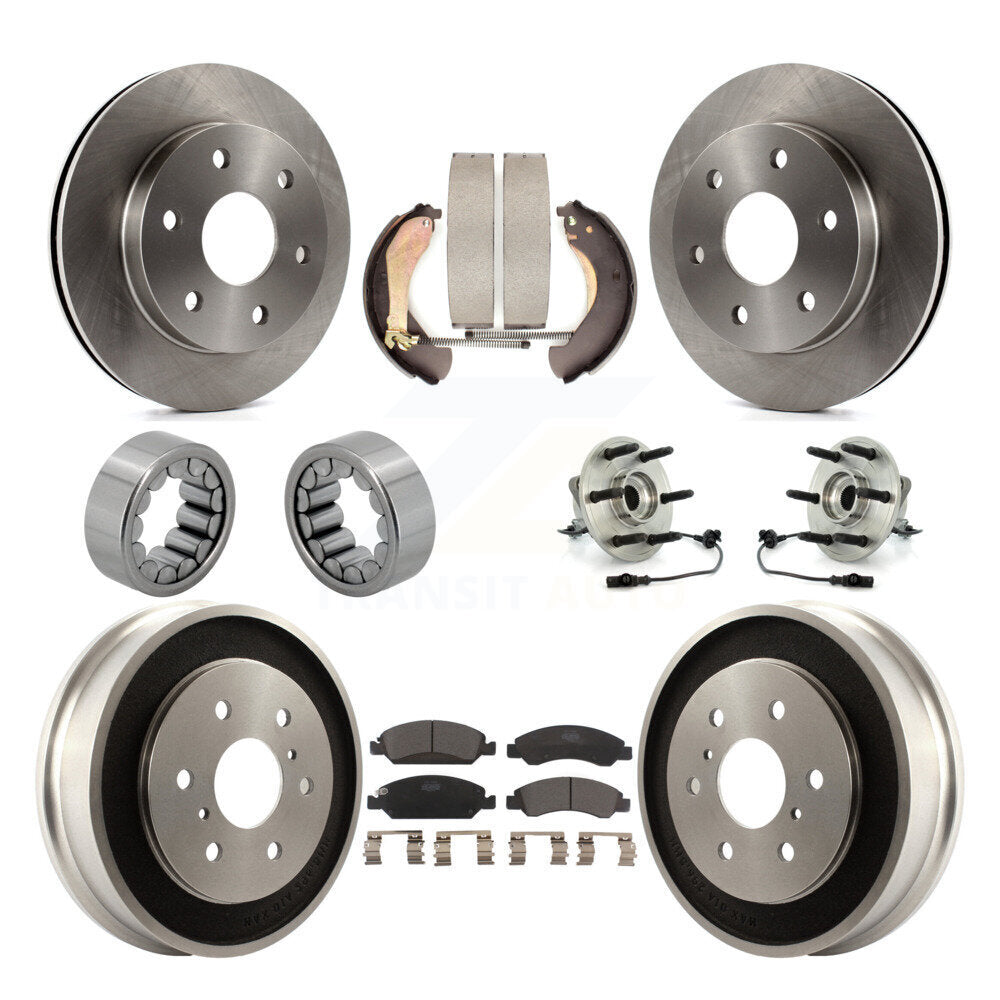 Hub Bearing Disc Brake Rotor Pads Shoe Front Rear Kit (10Pc) For GMC Sierra 1500