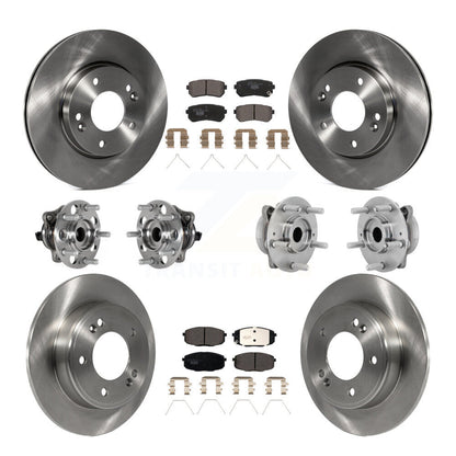 Hub Bearings Disc Brake Rotors And Pads Front Rear Kit (10Pc) For Hyundai Kona