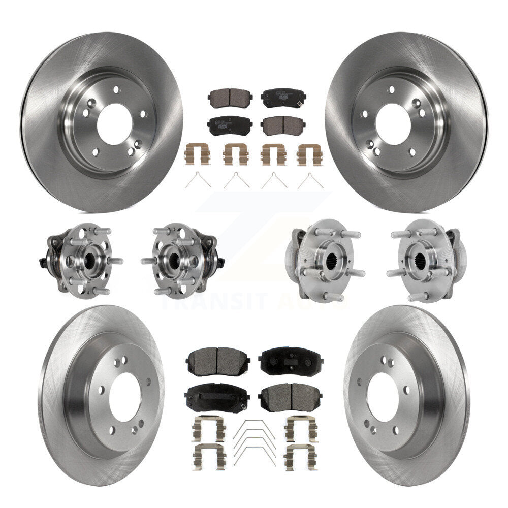 Hub Bearings Disc Brake Rotors And Pads Front Rear Kit (10Pc) For Hyundai Kona