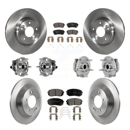 Hub Bearings Disc Brake Rotors And Pads Front Rear Kit (10Pc) For Hyundai Kona