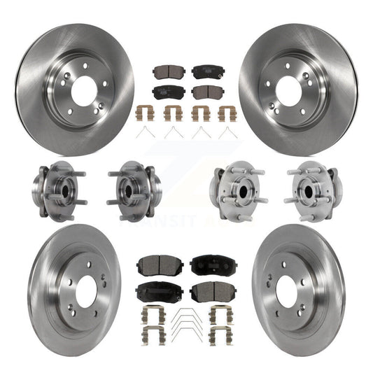 Hub Bearing Brake Rotor & Pads Front Rear Kit (10Pc) For Hyundai Kona Kia Seltos