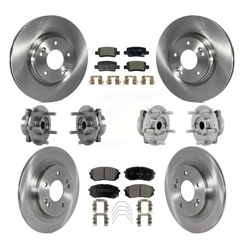 Hub Bearings Disc Brake Rotors And Pads Front Rear Kit (10Pc) For Kia Seltos