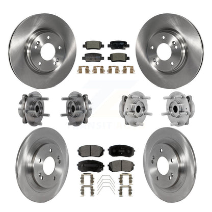 Hub Bearings Disc Brake Rotors And Pads Front Rear Kit (10Pc) For Kia Seltos