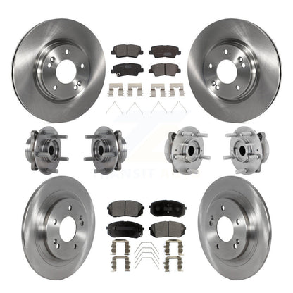 Hub Bearing Disc Brake Rotor Pad Front Rear Kit (10Pc) For 2022 Hyundai Kona AWD