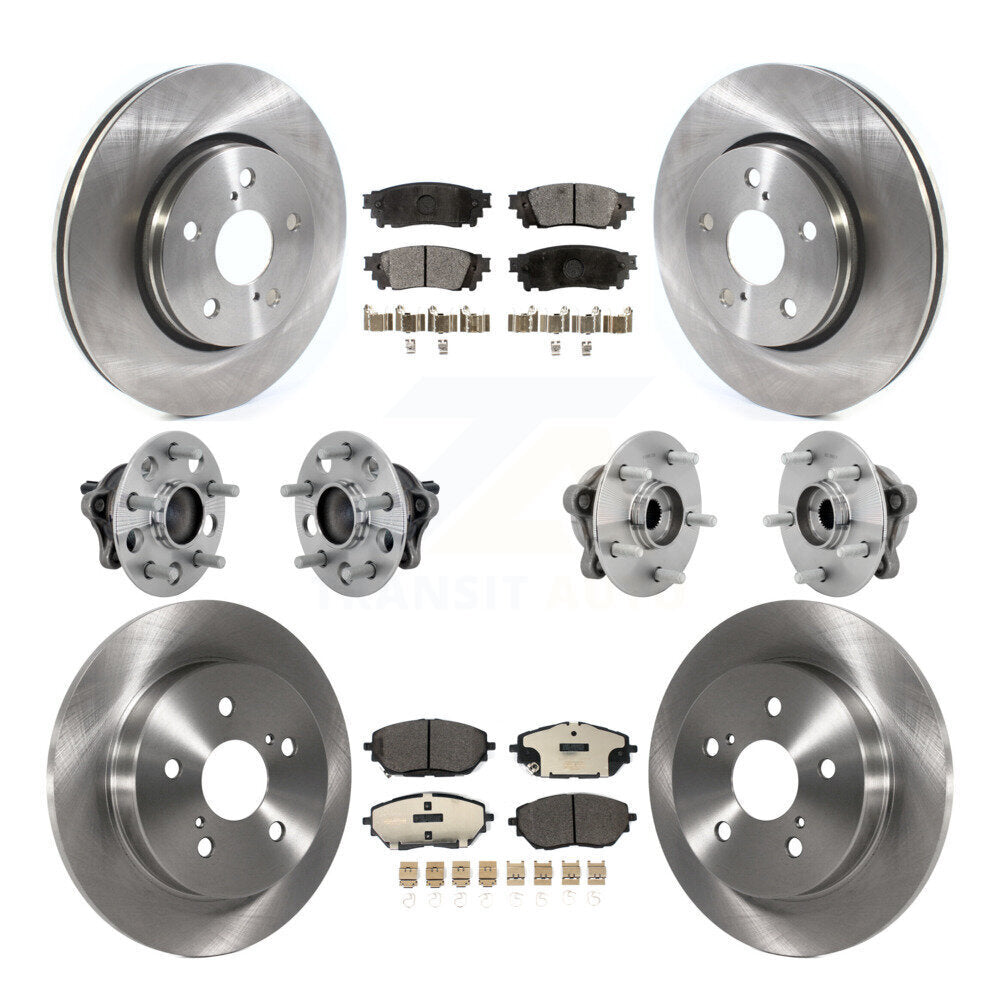 Hub Bearings Disc Brake Rotors And Pads Front Rear Kit (10Pc) For Toyota C-HR