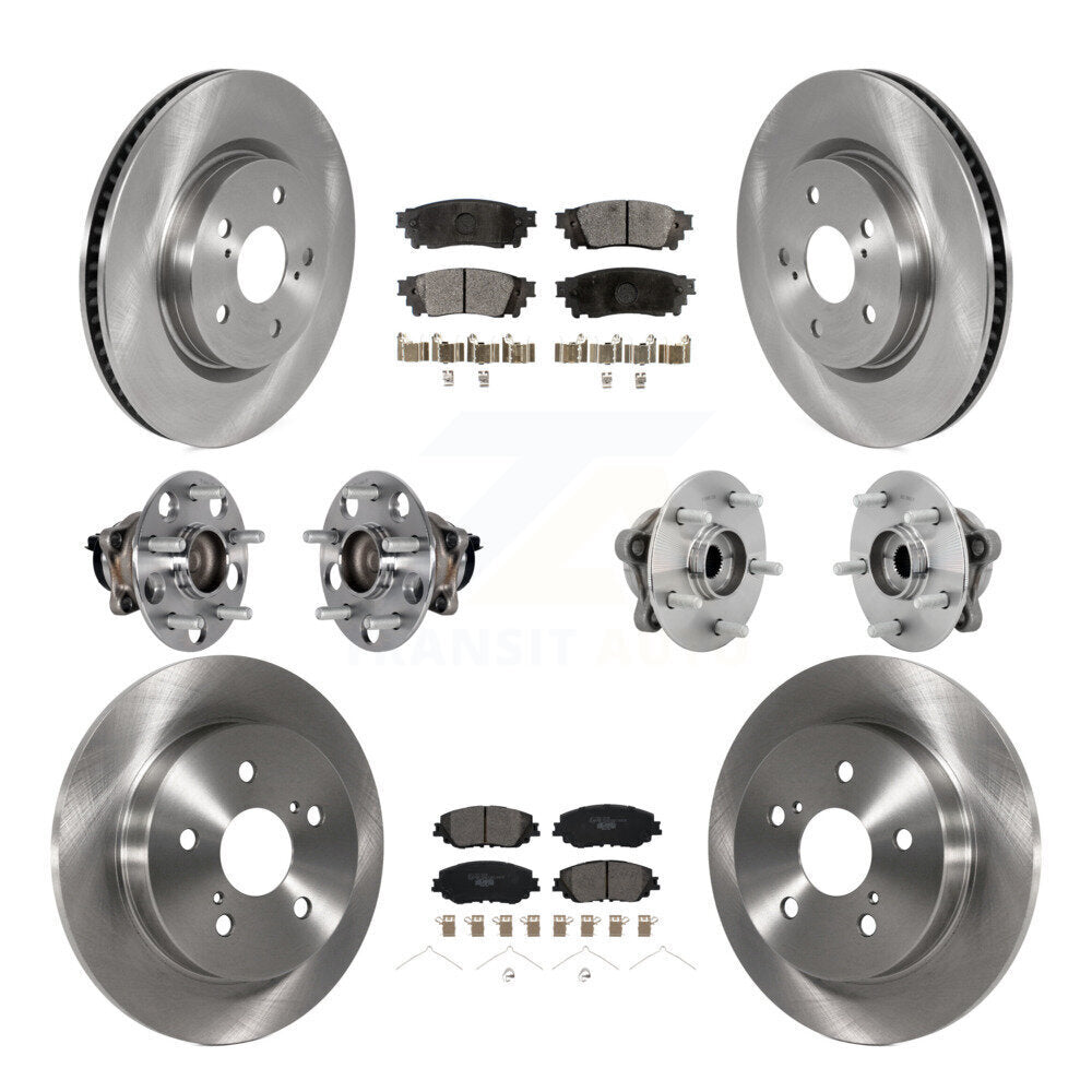 Hub Bearings Disc Brake Rotors And Pads Front Rear Kit (10Pc) For Toyota C-HR